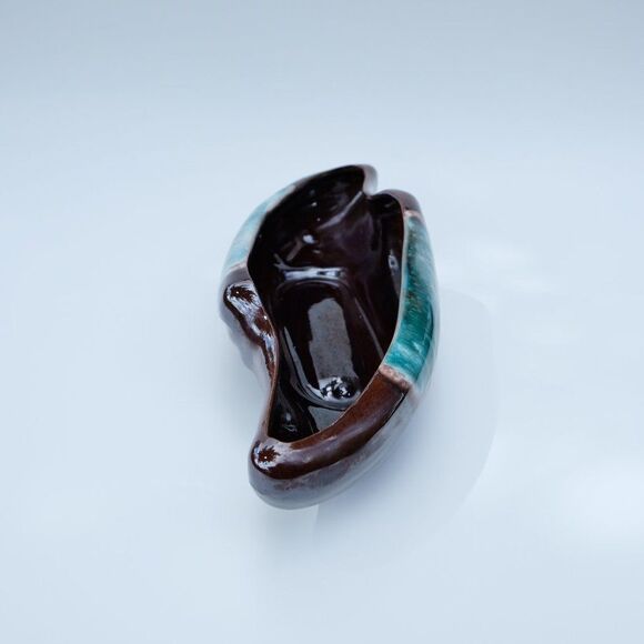 Vintage Green Drip Glaze Pottery Planter Oblong Japan - Picture 3 of 5